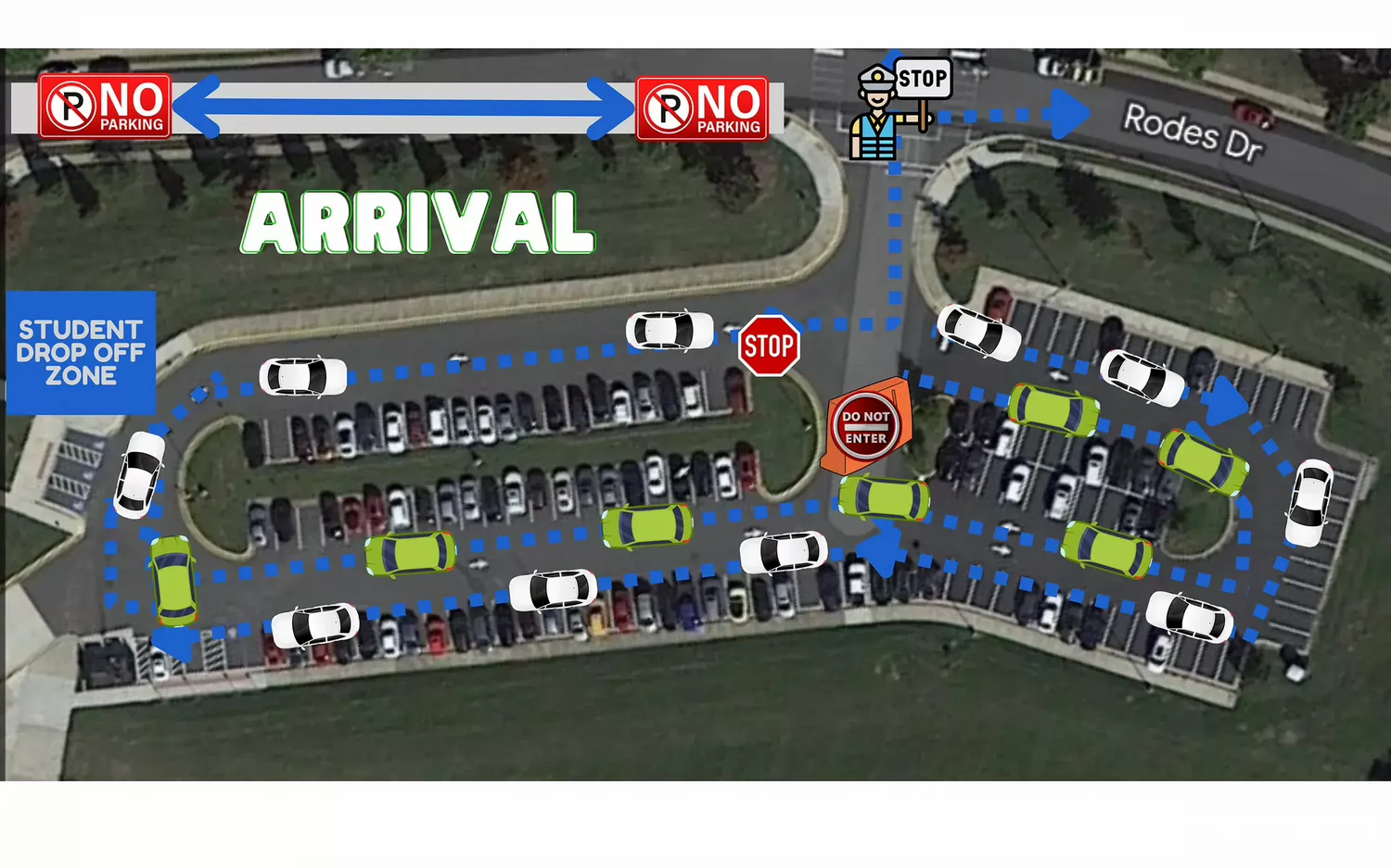 Car arrival map